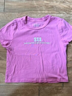 Pink '111 Manifesting Everything I Want' Graphic Tee